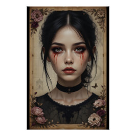 Gothic Blood Portrait Poster