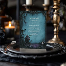 Gothic Blue Halloween Baby Shower