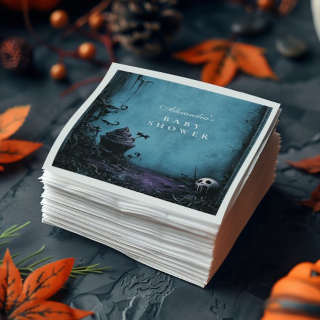 Gothic Blue Halloween Baby Shower Serviette (Von Creator hochgeladen)