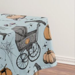 Gothic Blue Viktorianisch Baby Carriage Halloween Tischdecke