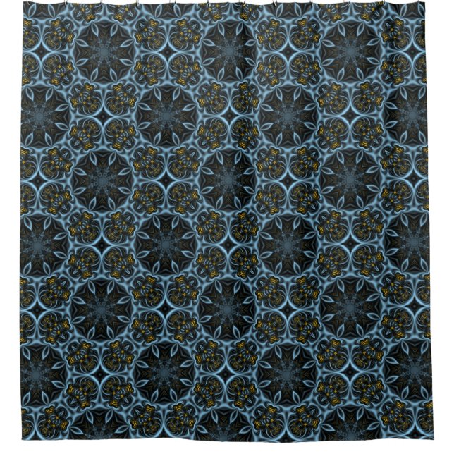 Gothic Blume Fraktal Duschvorhang (Vorderseite)