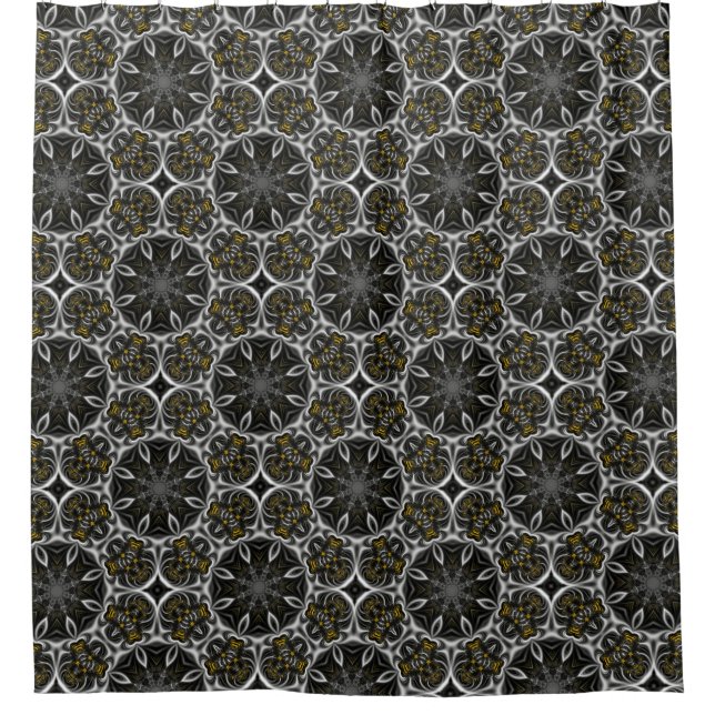 Gothic Blume Fraktal Duschvorhang (Vorderseite)