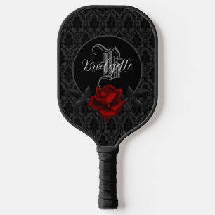Gothic Blume Monogramm Pickleball Schläger