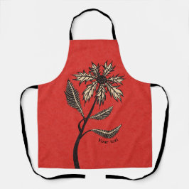 Gothic Blume Retro Vintage Tinte Rot und Schwarz T Schürze