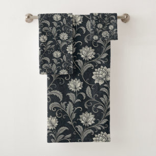 Gothic-Blumenmuster Badhandtuch Set