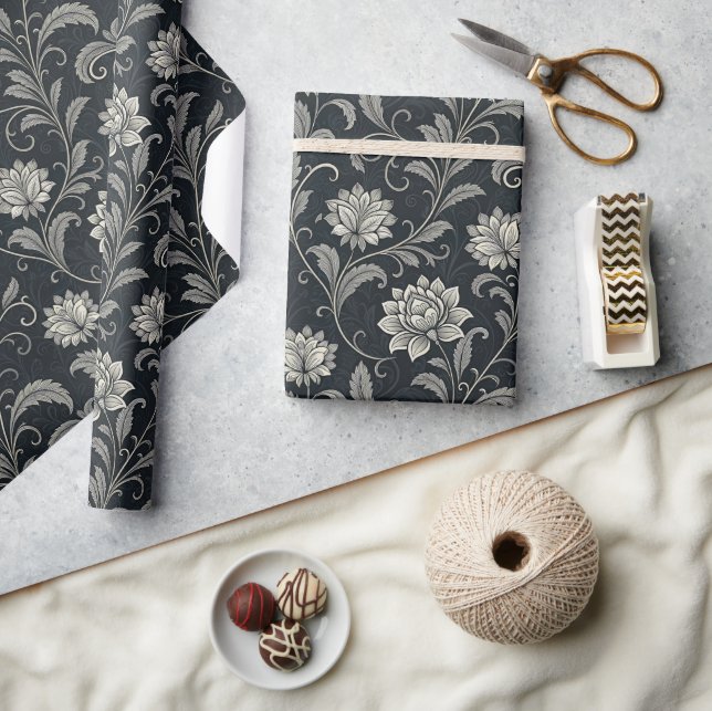 Gothic-Blumenmuster Geschenkpapier (Kunsthandwerk)