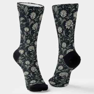 Gothic-Blumenmuster Socken