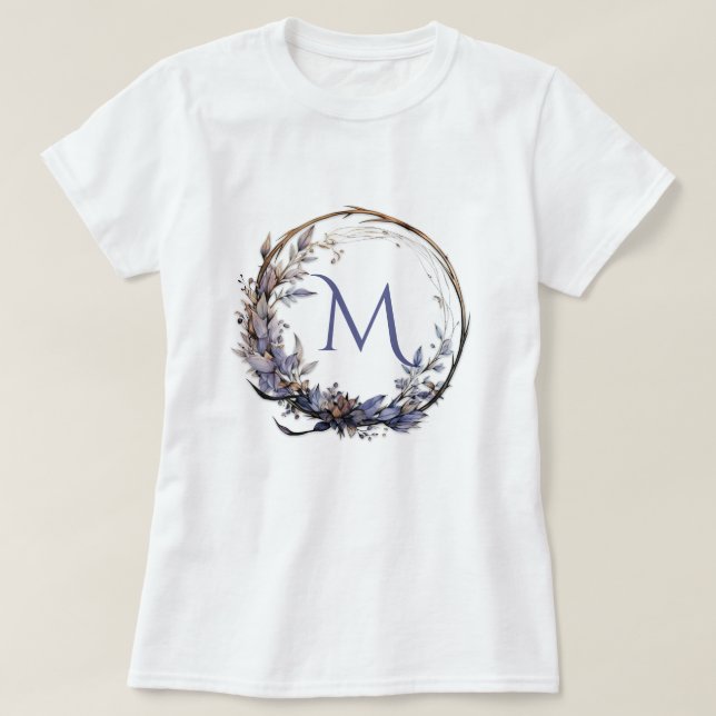 Gothic-Blumenschrei für Ihr Monogramm T-Shirt (Design vorne)
