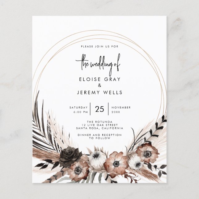 Gothic Boho Wedding Einladung (Vorderseite)