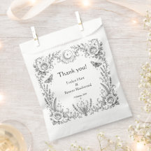 Gothic Botanische Schwarz-Weiße Hochzeit