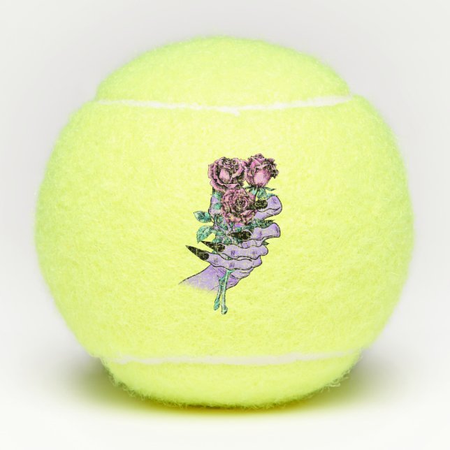Gothic Bouquet Tennis Balls Tennisbälle (Vorderseite)