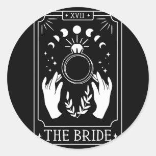 Gothic Bride Bridesmaid Tarot Brautparty Bachelo Runder Aufkleber