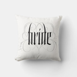 Gothic Bride Lettering Goth Vampire Lacy Heart Kissen