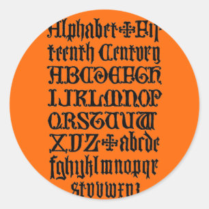 Gothic-Buchstaben-Aufkleber Runder Aufkleber