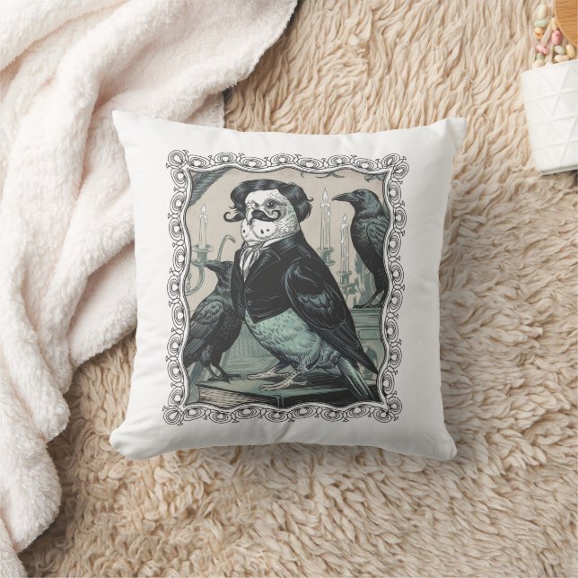 Gothic Budgie Edgar Allan Poe Inspiriert Parakeet Kissen (Decke)