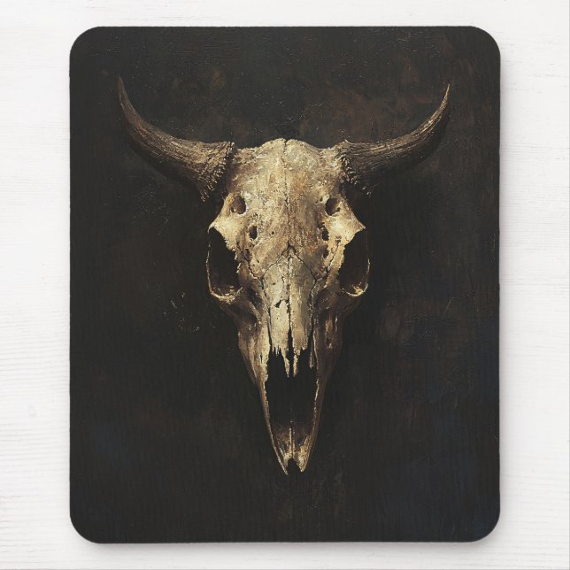 Gothic Bull Skull Decoupage Mousepad (Vorne)