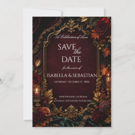 Gothic | Burgund & Gold  Save The Date