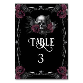 Gothic Burgundy Blumenschmuck Halloween Hochzeit Tischnummer