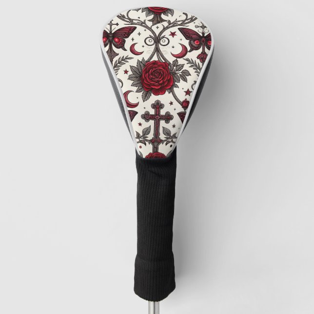 Gothic Butterfly Blumenmuster (1) Golf Headcover (Vorderseite)
