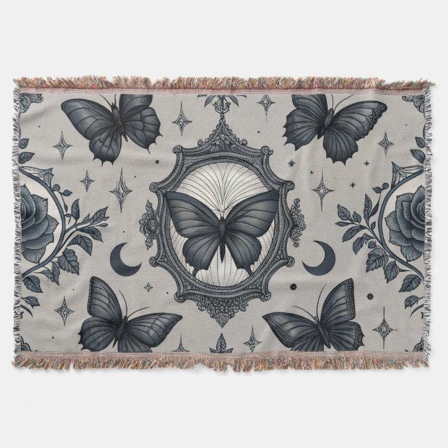 Gothic Butterfly Blumenmuster (2) Decke (Vorderseite)