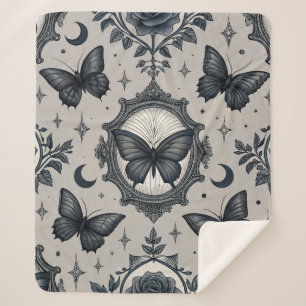 Gothic Butterfly Blumenmuster (2) Sherpadecke