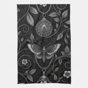 Gothic Butterfly Blumenmuster (3) Geschirrtuch