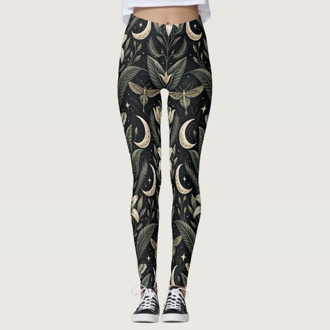 Gothic Butterfly Blumenmuster (4) Leggings (Vorderseite)
