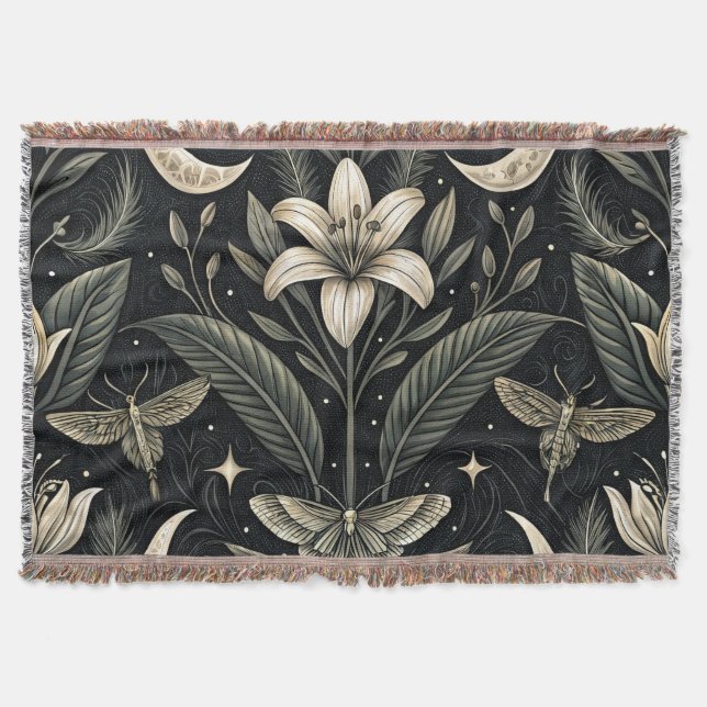 Gothic Butterfly Blumenmuster (5) Decke (Vorderseite)