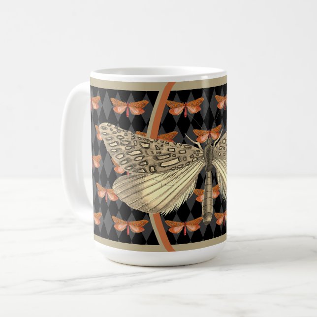 Gothic Butterfly Diamond Halloween Kaffeetasse (Vorderseite Links)
