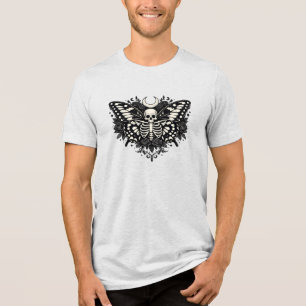 Gothic Butterfly Skelett Dark Academia Kunst Tri-Blend Shirt