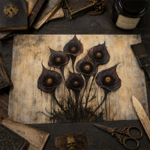 Gothic Calla-Lilie mit Augen Dark Fantasy Decoupag
