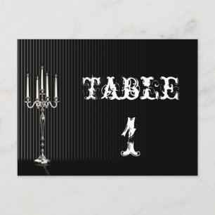 Gothic Candelabra auf der Black Wedding Tischnumme Postkarte
