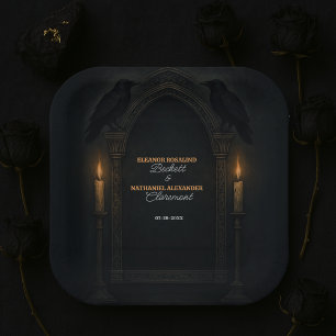 Gothic Candlelight Wedding Ravens Pappteller