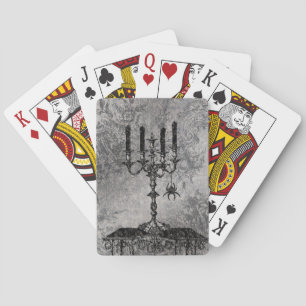 Gothic Candlestick mit Spider, Halloween Spielkarten