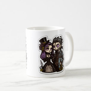 Gothic Cartoon Couple Sticker Art Classic Tasse, 1 Kaffeetasse