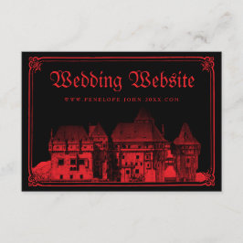 Gothic Castle Border Black Red Wedding Website Begleitkarte