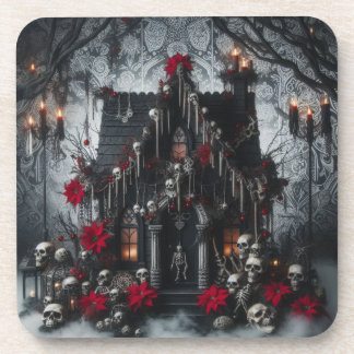Gothic Castle Night with Skulls, Candles Dark Getränkeuntersetzer