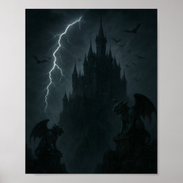 Gothic Castle und Wasserspeier Poster