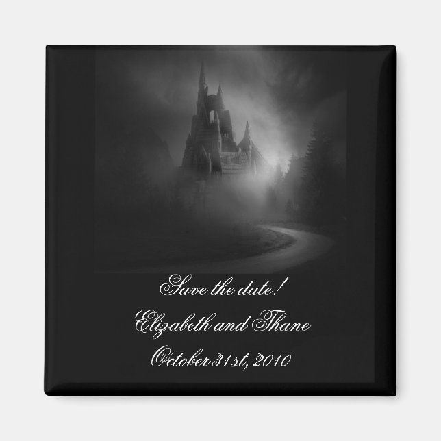 Gothic Castle Wedding Save the Date Magnet (Vorne)