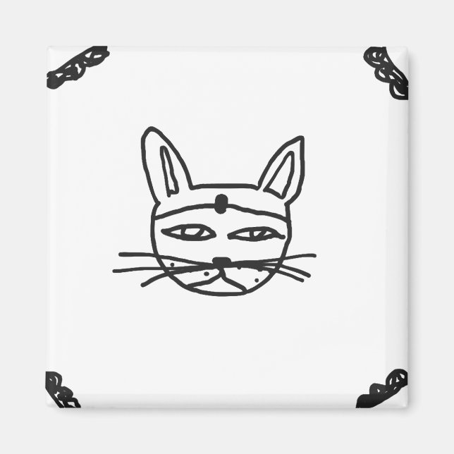 Gothic cat magnet (Devant)