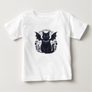 Gothic Cat mit Bat Wings Baby T-shirt