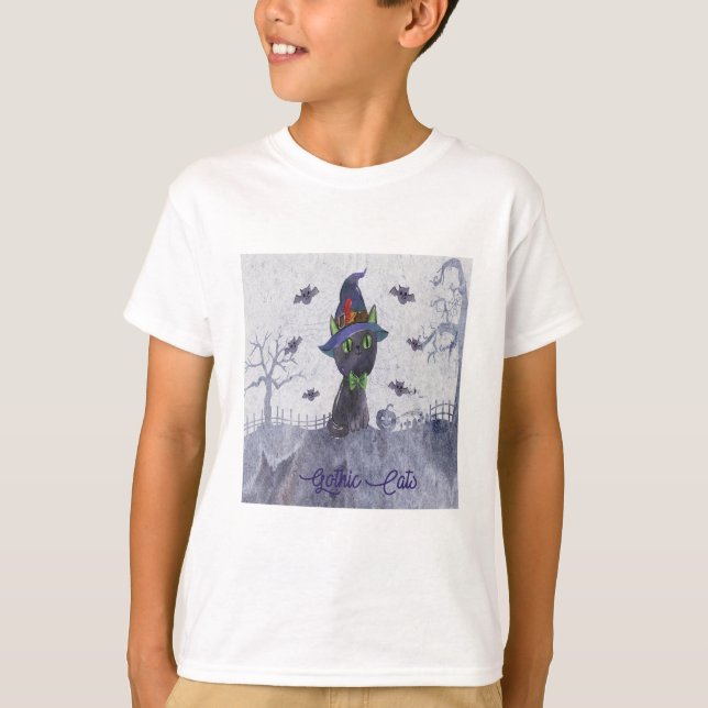 Gothic Cats Themes Design für Kinder T-Shirt (Vorderseite)