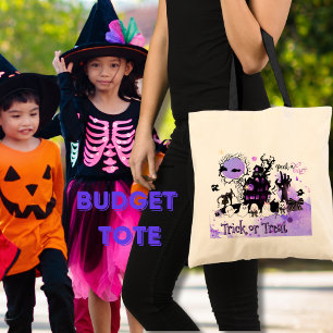 Gothic Chic Boo-schönes Lila Halloween-Budget Tragetasche