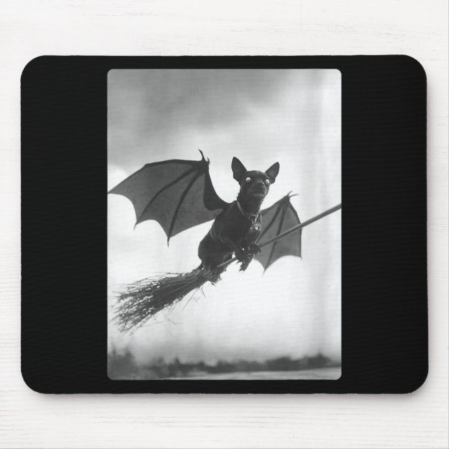 Gothic Chihuahua-Hexenbesen-Fledermausflügel für D Mousepad (Vorne)