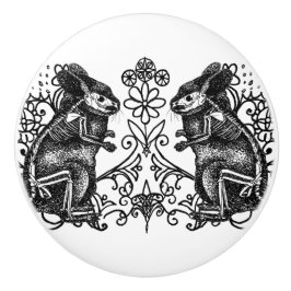 Gothic Chinchilla Anatomy Ceramic Knob Keramikknauf