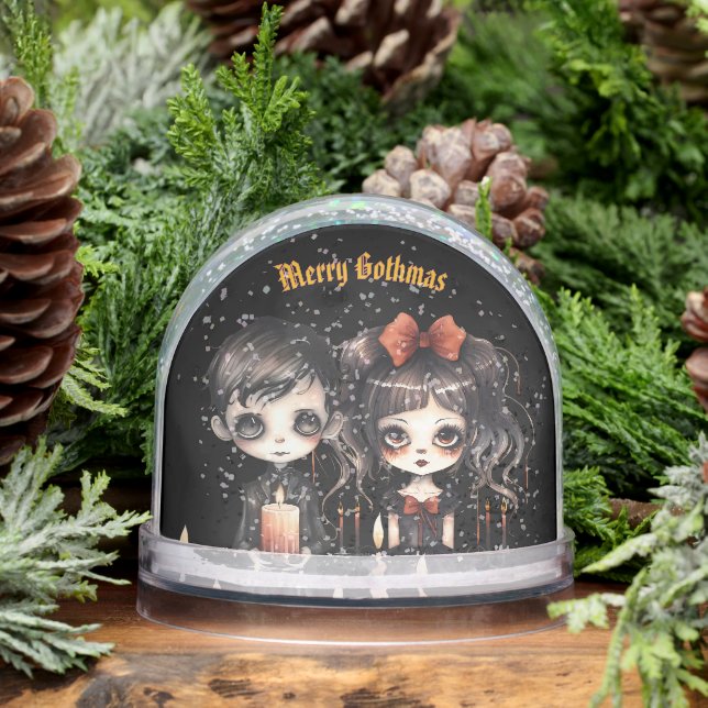 Gothic Christmas Couple With Photo Snow Globe (Hiver)