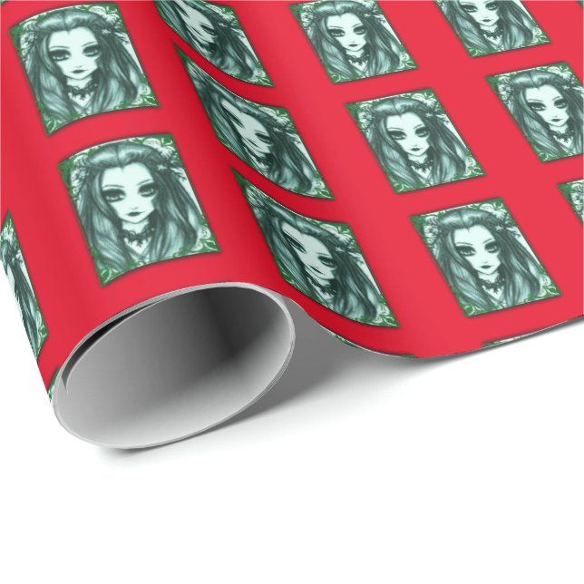 Gothic Christmas Fairy Image Geschenkpapier (Rolleneckpunkt)