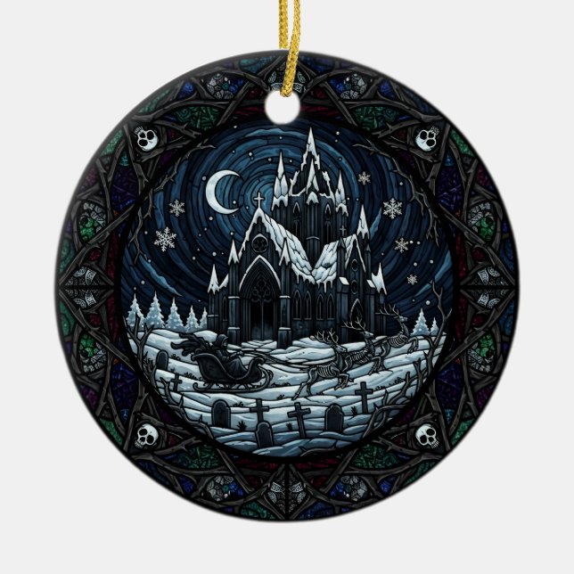 Gothic Christmas Graveyard Santa  Keramik Ornament (Vorne)