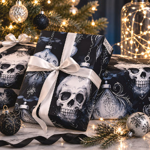 Gothic Christmas Schädel Creepmas Geschenkpapier