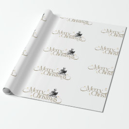 Gothic Christmas Skeleton Book Wrapping Paper Geschenkpapier